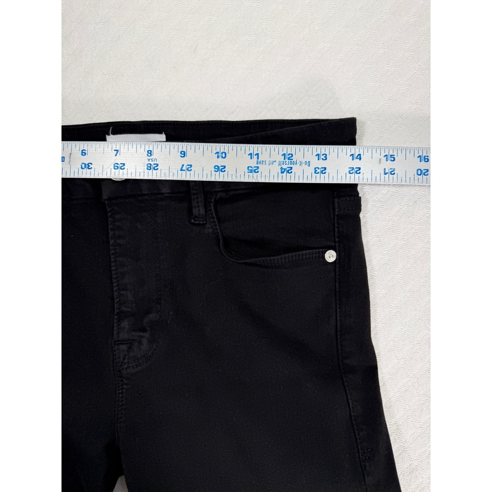 Frame Jeans Womens 27 Le Crop Mini Boot Black Stretch Denim EUC Cowgirl - Picture 4 of 8